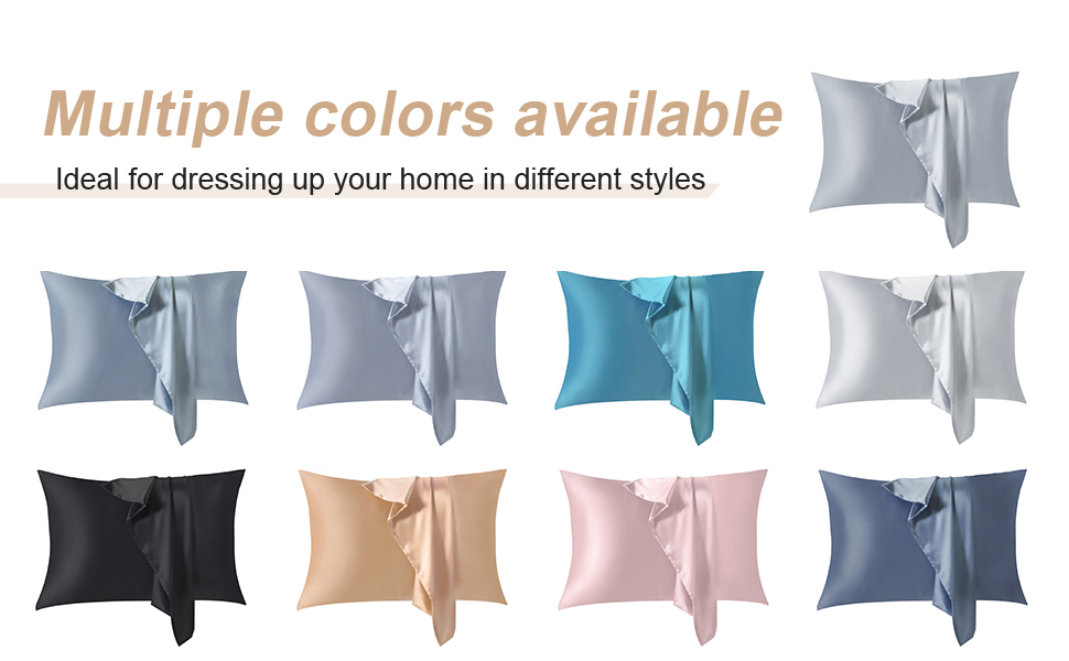 Vreysilkus Satin Pillowcase 2 Pack, Dark Gray King Size