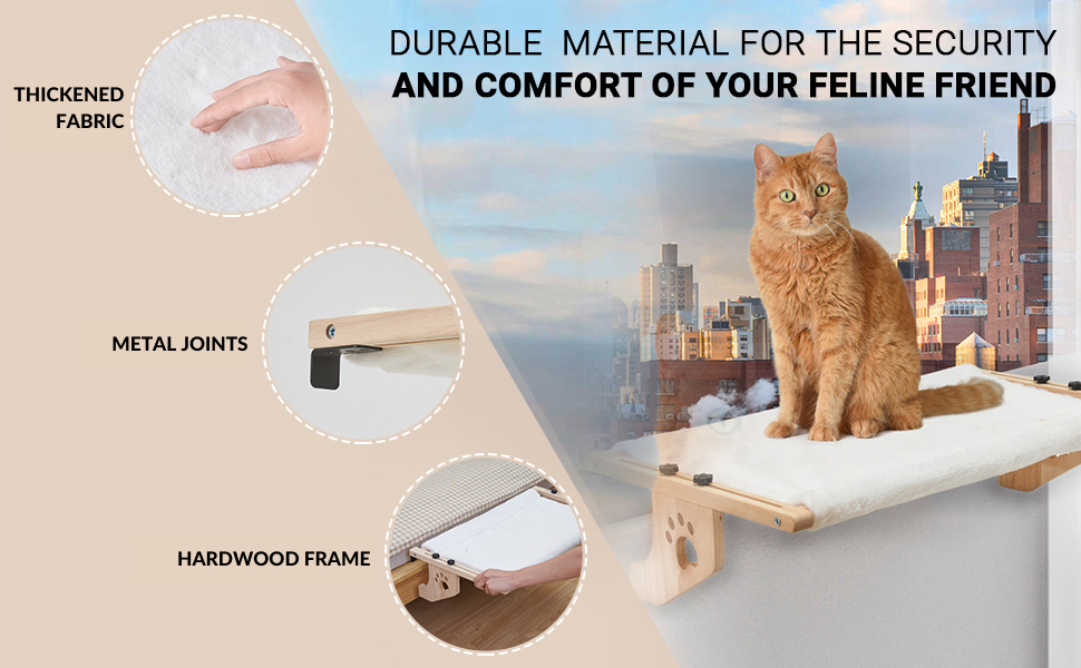 PET SHACK Large NoDrill Cat Window Perch 27.5''x15