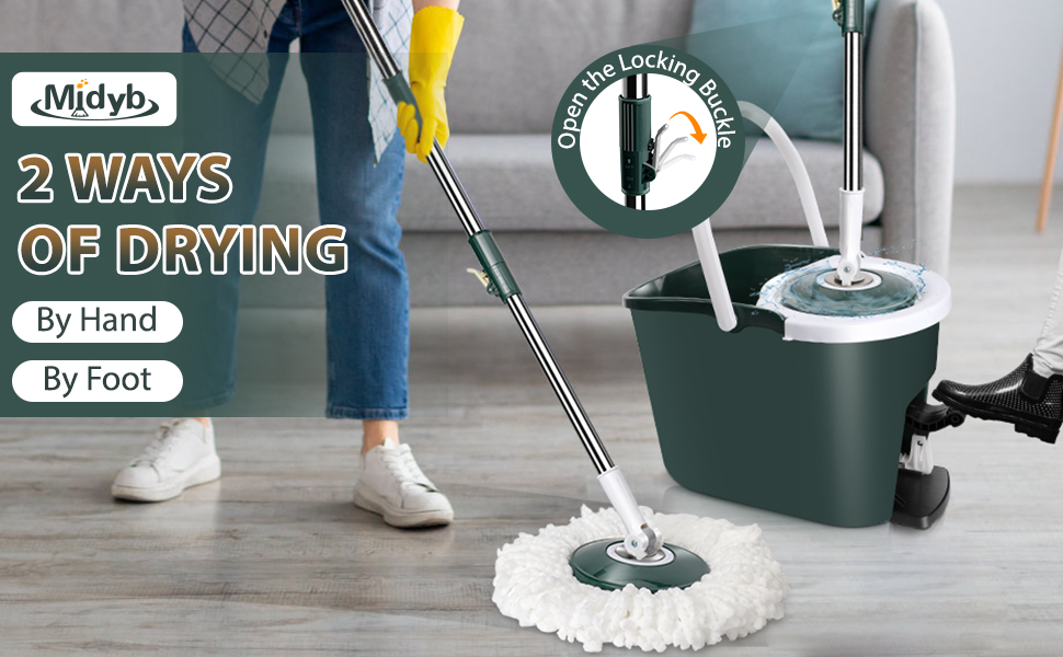 Midyb Spin Mop and Buckets Sets, 360 Spinning Floor