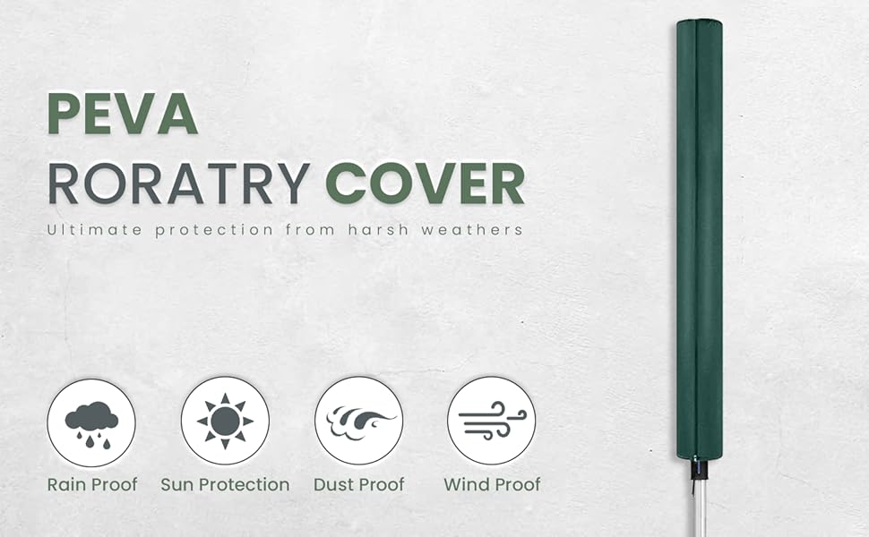 Rotary Washing Line Cover Protective Outdoor Dryer Cover for Rotary