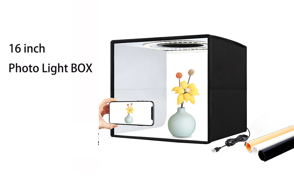 Light Box Photography, Portable Photo Studio Light Box, 16" x 16
