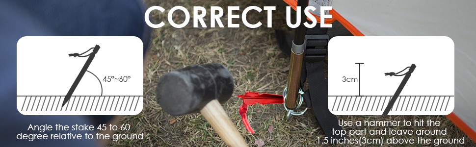 Gold Armour Tent Stakes - 12 Pack Heavy Duty, Lightweight Camping Stakes Pegs for Outdoor Tent Tarp