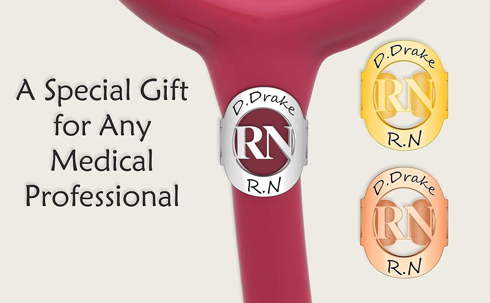 STARFLOW Stethoscope Name Tag Personalized RN Stethoscope Charms Engraved Initial