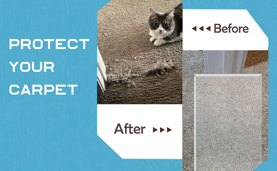 Carpet Protector for Pets, Clear NonSkid Cats Dogs Carpet Protector for Doorway
