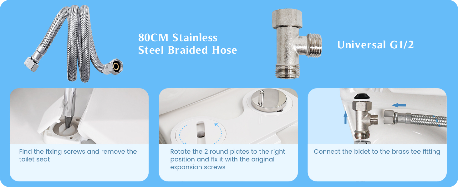 PENDEJATO Bidet Attachment for Toilet Push Button WC Bidet with Self