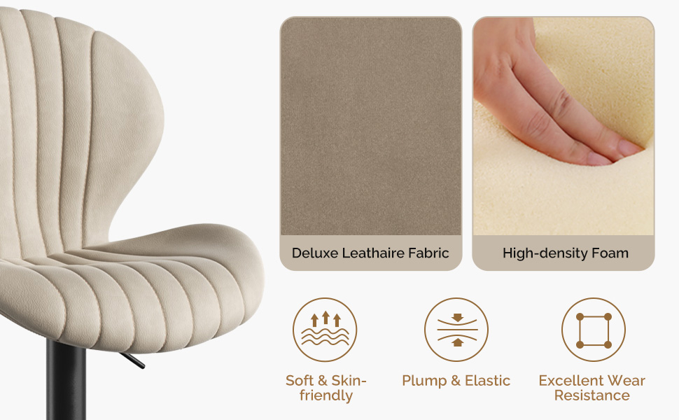 Daluvenix Modern Bar Stools Set of 2,Adjustable Swivel