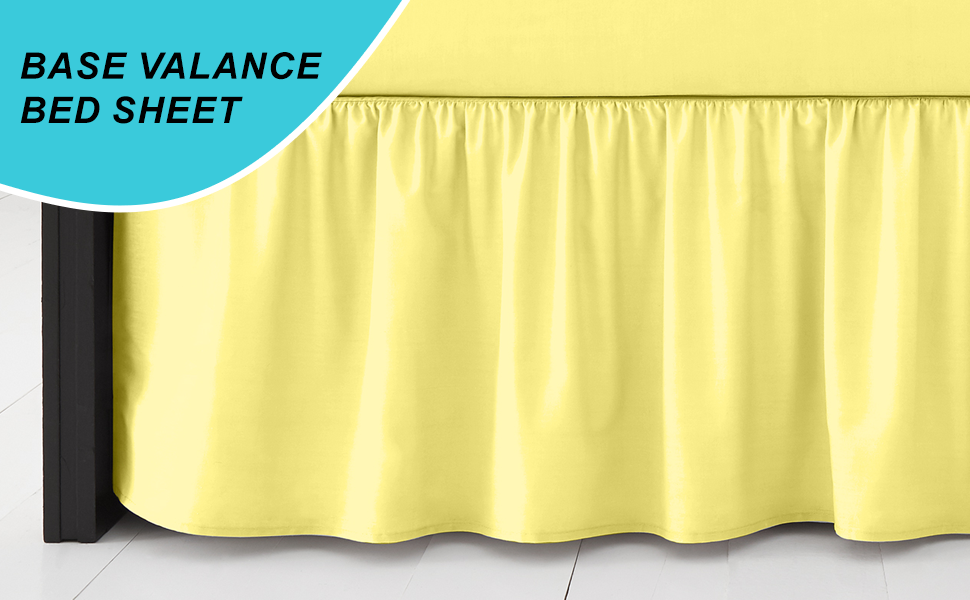 Rohi Base Valance Bed Sheet Frilled Design FIT Over 16” Deep Fit