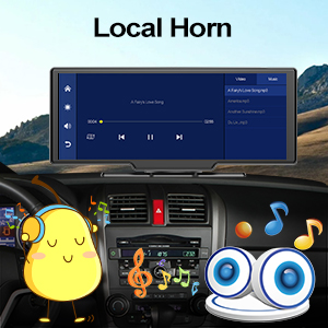 10.26" Wireless Carplay & Android Auto Portable Car Stereo with Bluetooth Hands-Free Car Radio with Google and Siri Assistant, HD IPS Touchscreen, AUX and FM Transmitter 29 car electronics car stereo car radio spotify car thing car screen smart things car audio system