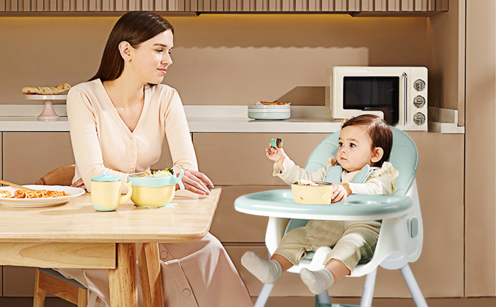 Buy MonBébé Toddler Dining Chair with Wheels, Folding Baby Feeding