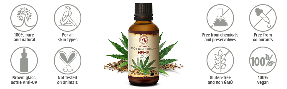 AROMATIKA Pure Hemp Oil 1.7 Fl Oz - Hemp Seed Oil