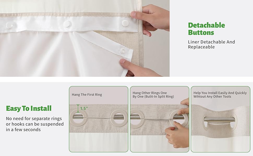 fabric shower curtain liner