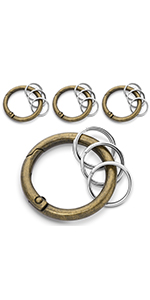 round carabiner clip, car key chain