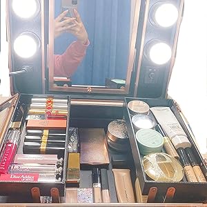 Susire メイクボックス コスメボックス 鏡付き ライト ミニドレッサー 収 Amazon | Susire メイクボックス 鏡付き 大容量 持ち運び