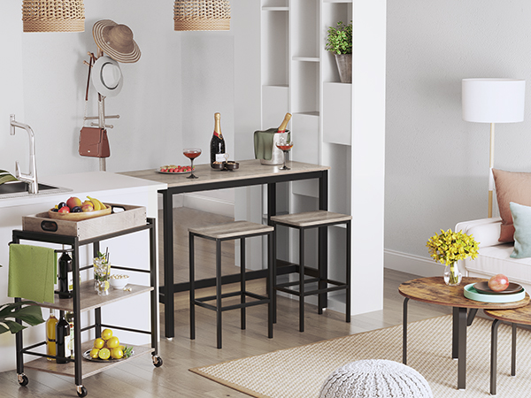 直接取引 VASAGLE Industrial Bar Table Set Amazon.com: VASAGLE Bar Table Set, Bar Table with 2 Bar