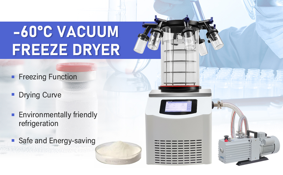 HNZXIB -60℃ Vacuum Freeze Dryer, Laboratory Freeze Dryer