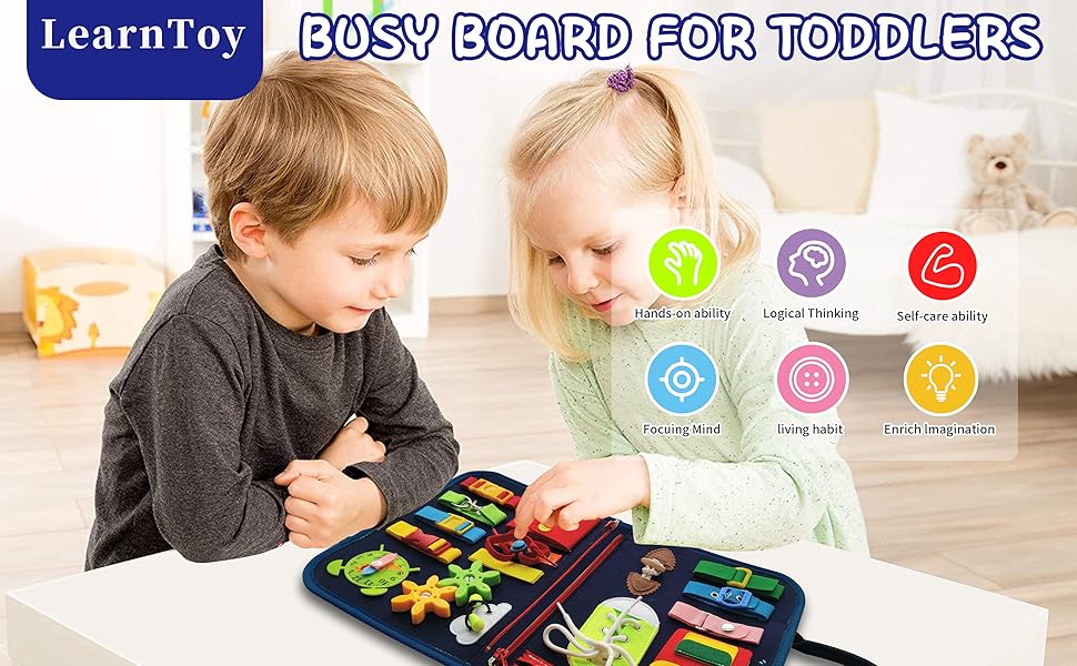 LearnToy Busy Board Dinosaur Montessori Toys for 3 4 5