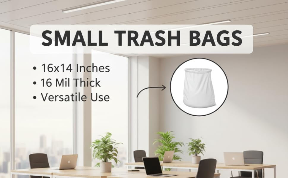 S-Shape Trash Bags 28x35 Inches, 1 Mil Thick