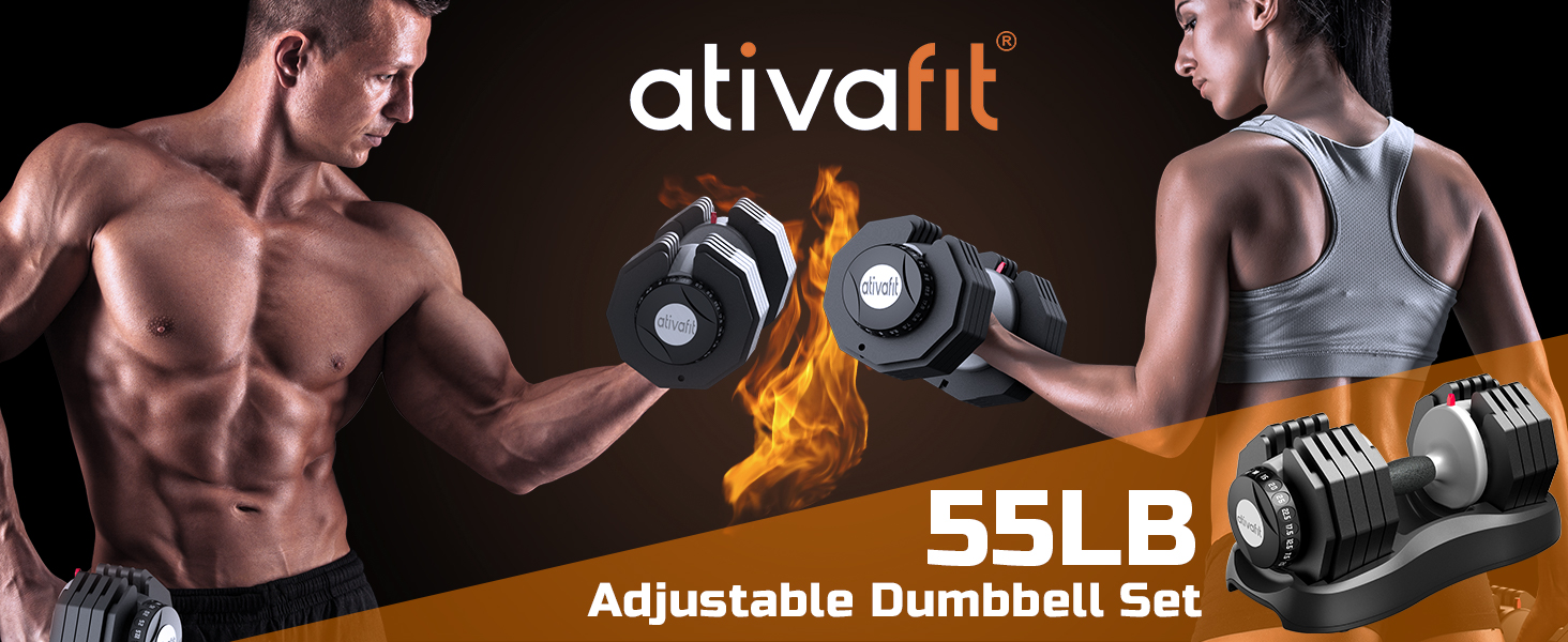 55LB Adjustable Dumbbell Set