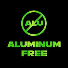 Circle with strikethrough of the abbreviation for aluminum.