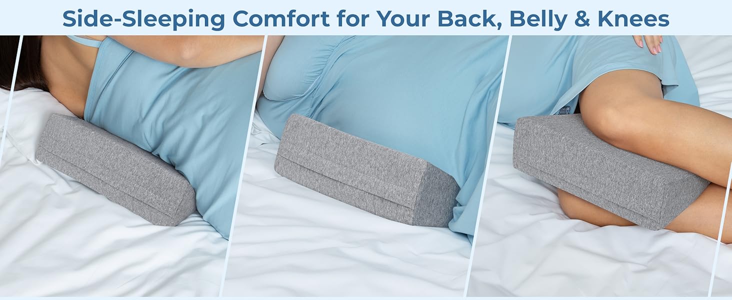 Knee Pillow for Side Sleepers - Pregnancy & Back Pain Relief - Wedge Cushion for Side Sleeping