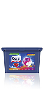 Coral Waschmittel All in 1 Caps Optimal Color sorgen für saubere Farben& frischen Duft der Kleidung
