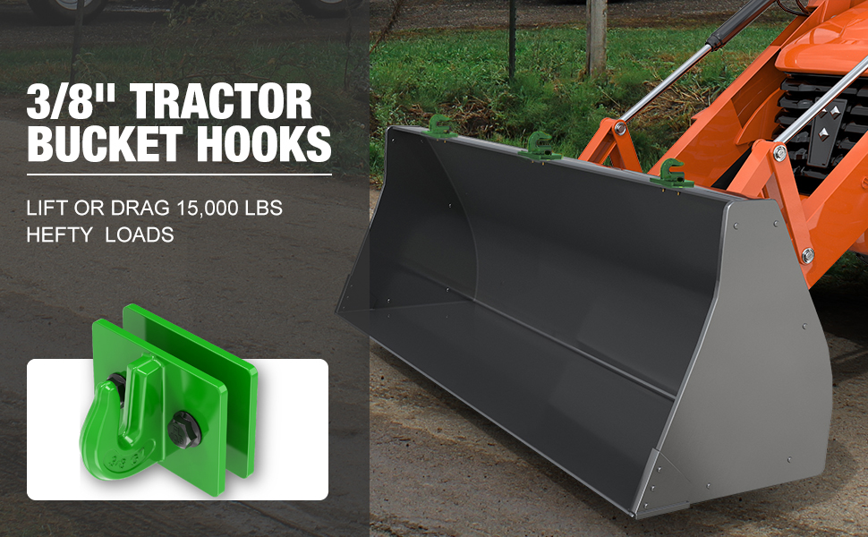 NBXPOW Tractor Bucket Hook 3/8", Grade 70 Steel Bolt