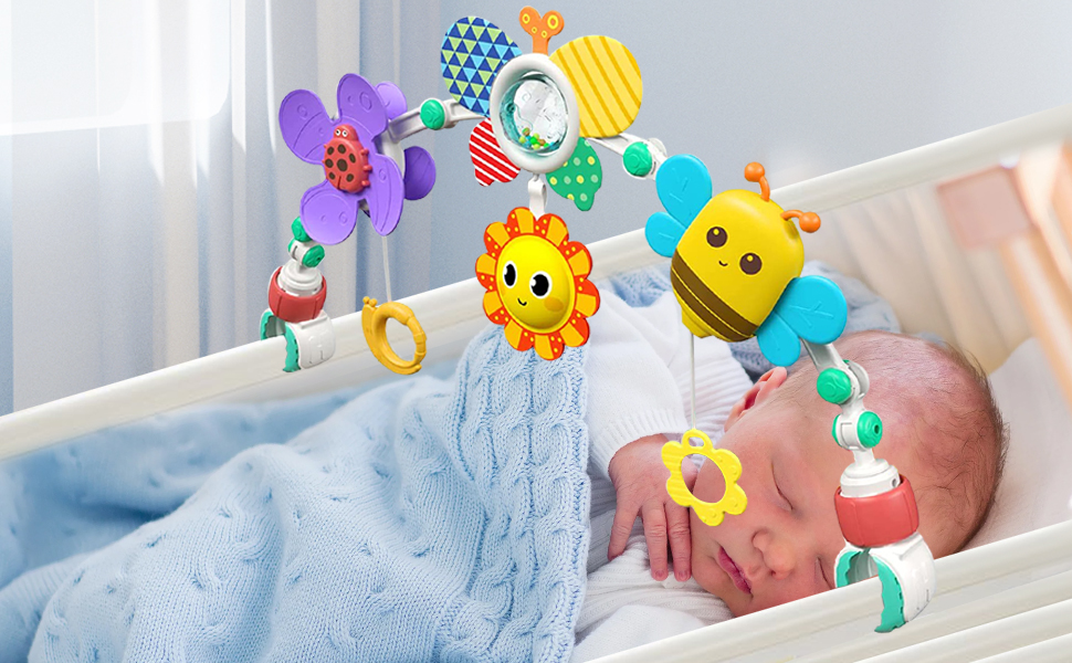 carseat toys hanging high contrast baby toys for newborn car seat toys for babies 0-6 months boy