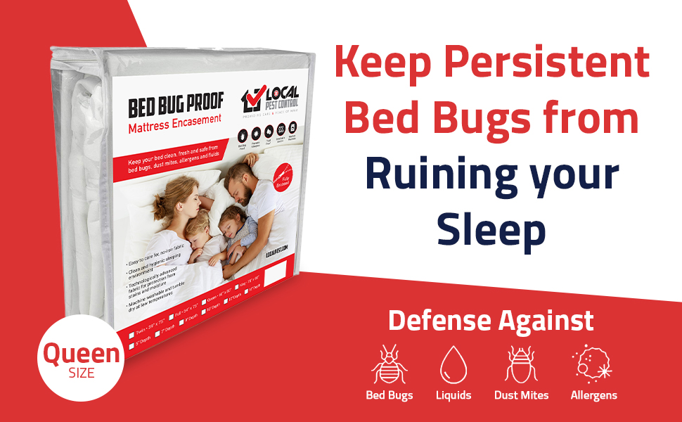 Local Group Industries Bed Bug Proof Zippered Mattress Encasement, PolyesterCotton Bed Bug