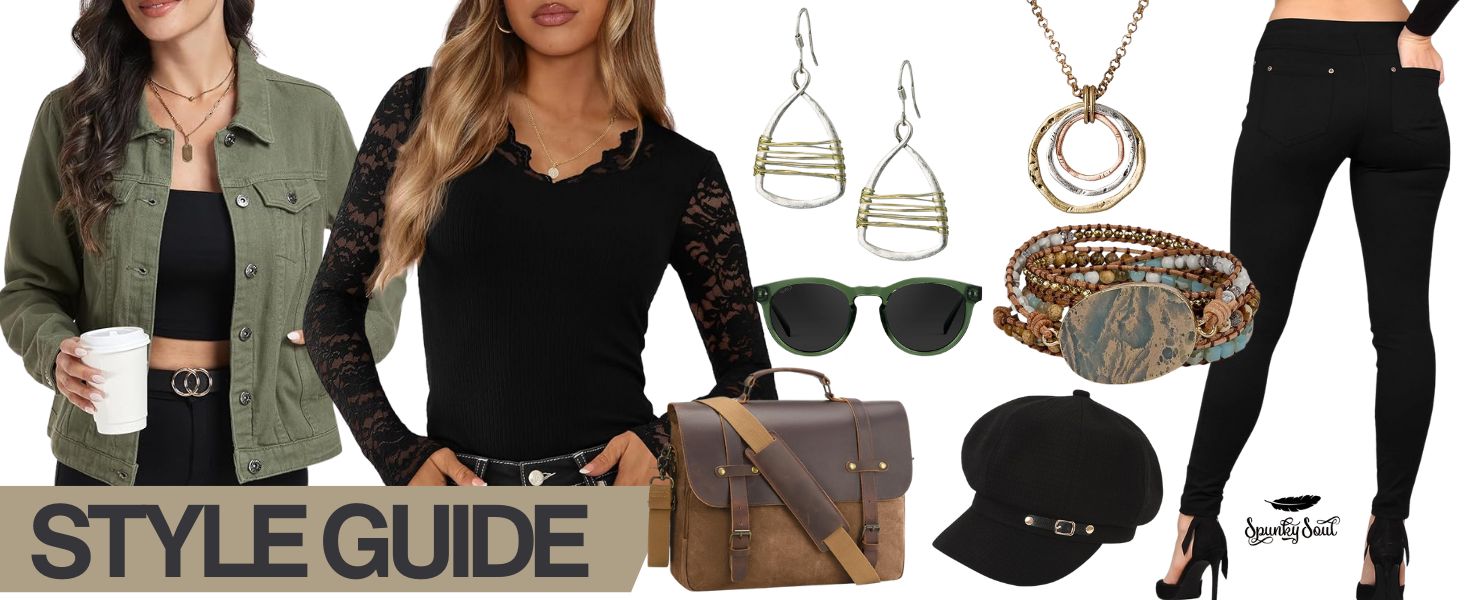 Style guide with wire wrap earrings