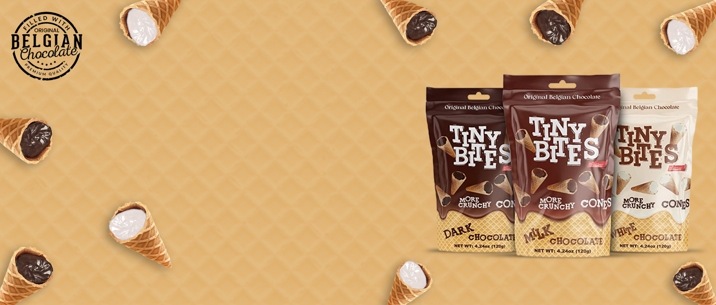 Tiny Bites Waffle Mini Cones with Real Belgian Milk