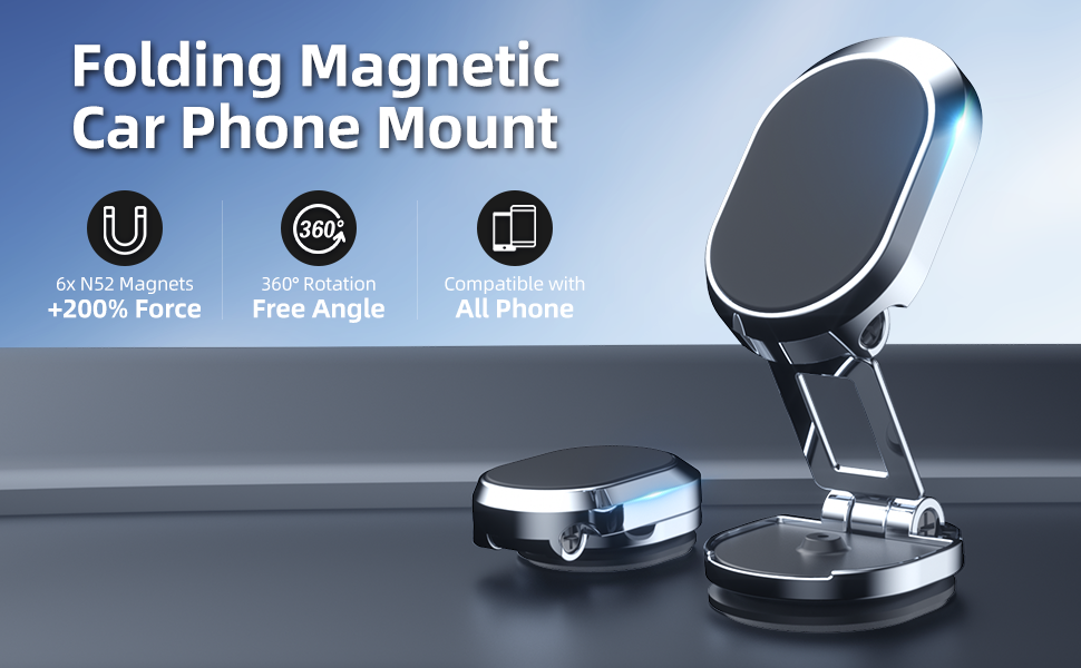 Folding Magnetic Car Phone Mount