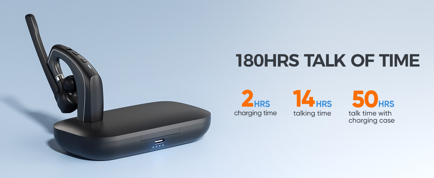 Herloreen Bluetooth Headset with Noise Cancelling