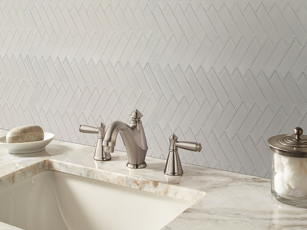 BuildMyplace 2 X 6 inch Soho Cement Chic Herringbone Glossy