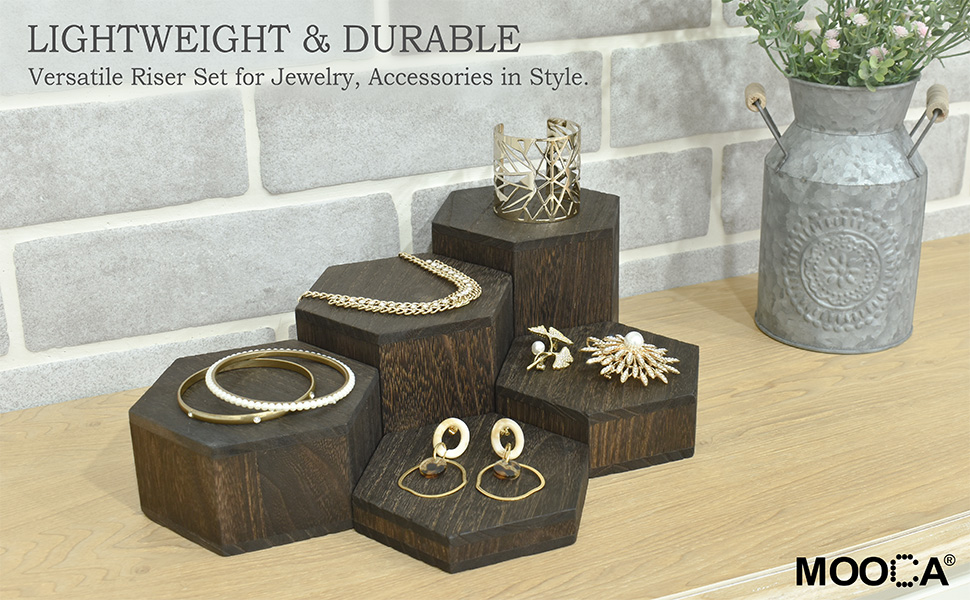 Wooden Display Riser Set Retail Store Display Stands Trade Show Merchandise Displays 