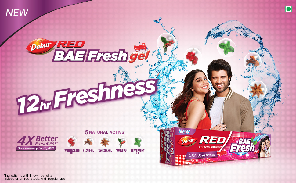 Buy Dabur Red Bae Fresh Gel 150gm Fights Bad Breath, Cavity Germs