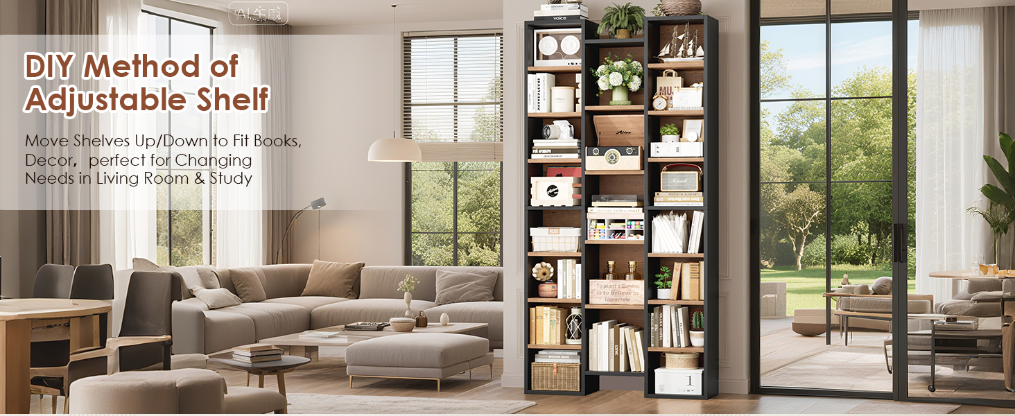 Triple Black and Brown CD Bookshelf