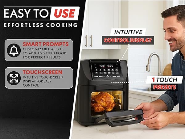 Easy to use at home air frying rotisserie machine 