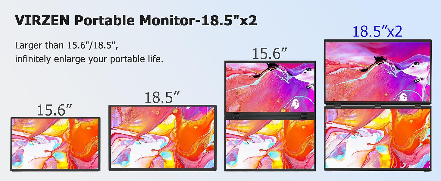 18.5 dual screen portable monitor