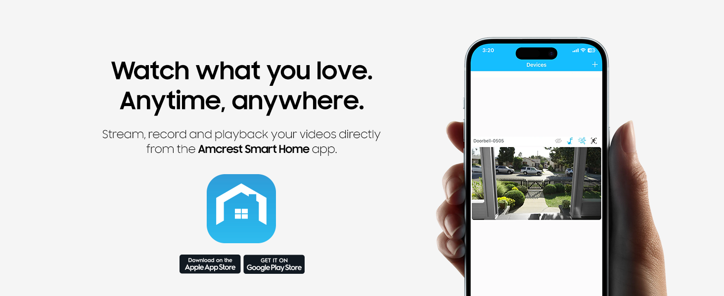 AD110 Amcrest Smarthome HD Wi-Fi Video Doorbell, motion detection, micro sd, Amcrest smarthome app