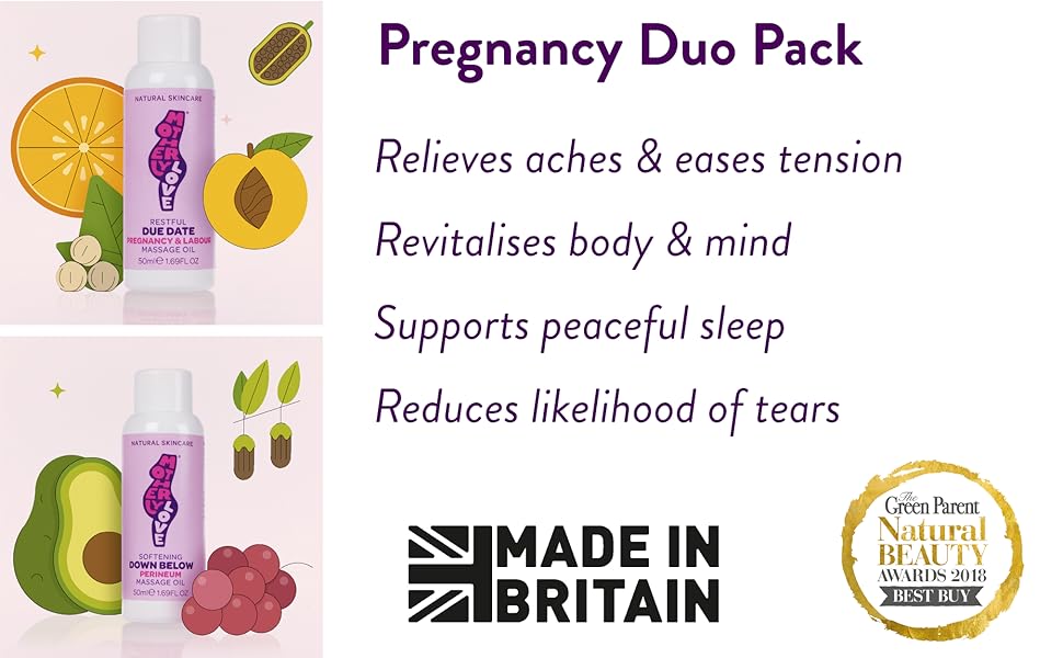 Motherlylove Duo Pack 2 x 30 ml Perineum Oil + Pregnancy/Labour Massage