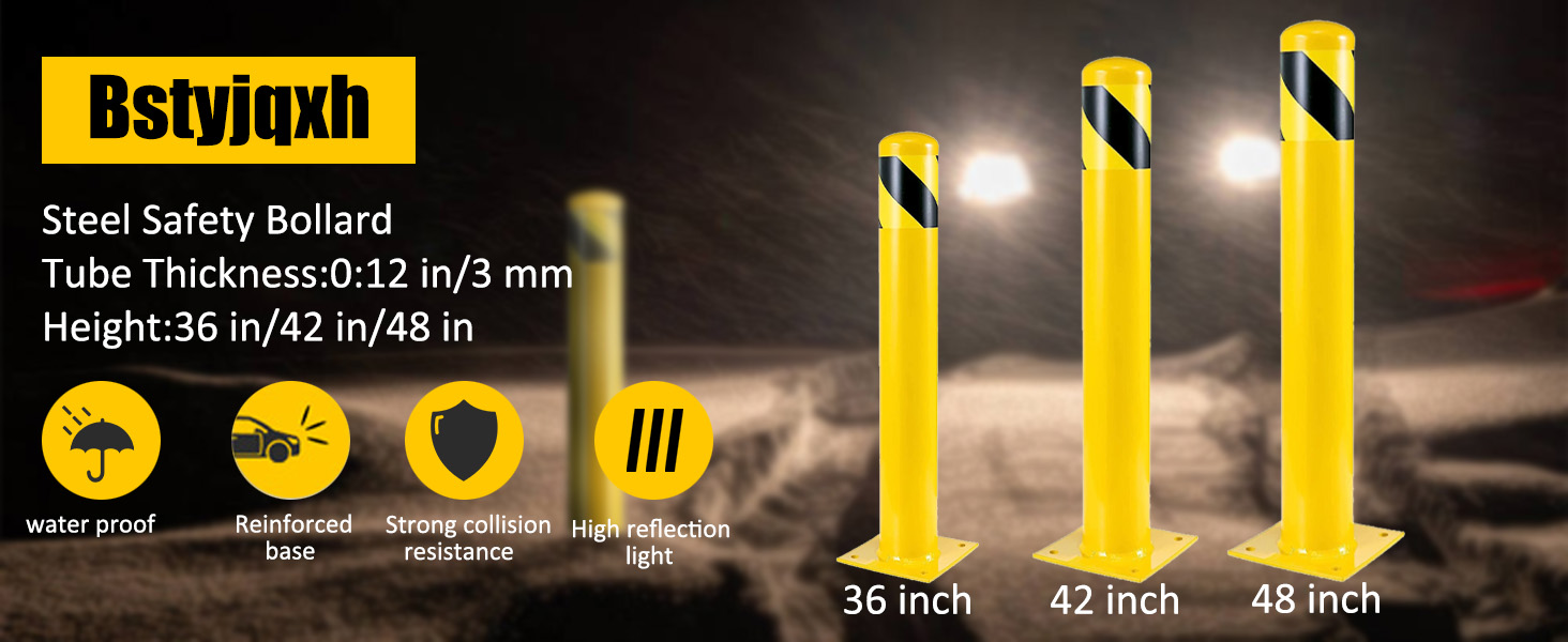 Bollard Post(36''*4.5''), Steel Bollards, Safety Bollard
