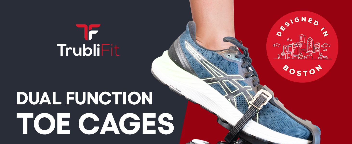 TrubliFit Bike Dual Function Toe Cages Convert Peloton Pedals to Two Sided Toe Cages or Delta