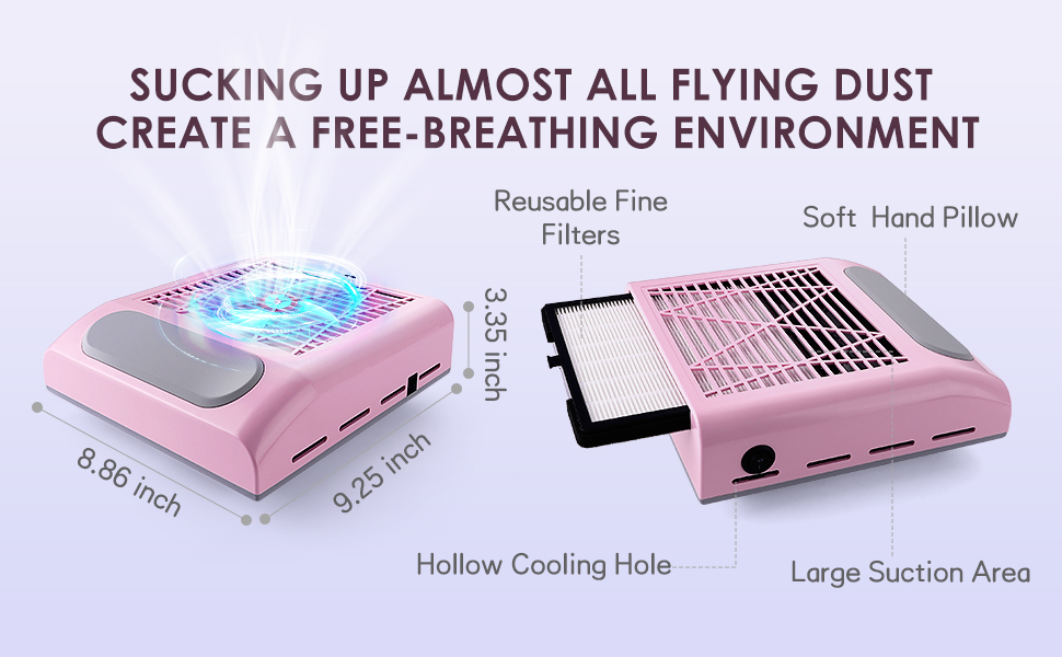 extractor de polvo para mesa de manicura