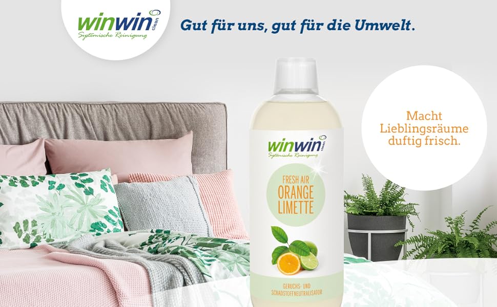 winwinCLEAN Fresh Air Orange-Limette 1000ml, Luftreiniger, Schadstoff-, Geruchsneutralisator