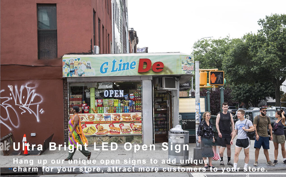 LEDATING Large Bright White Open Sign, 30"x10" Large Led