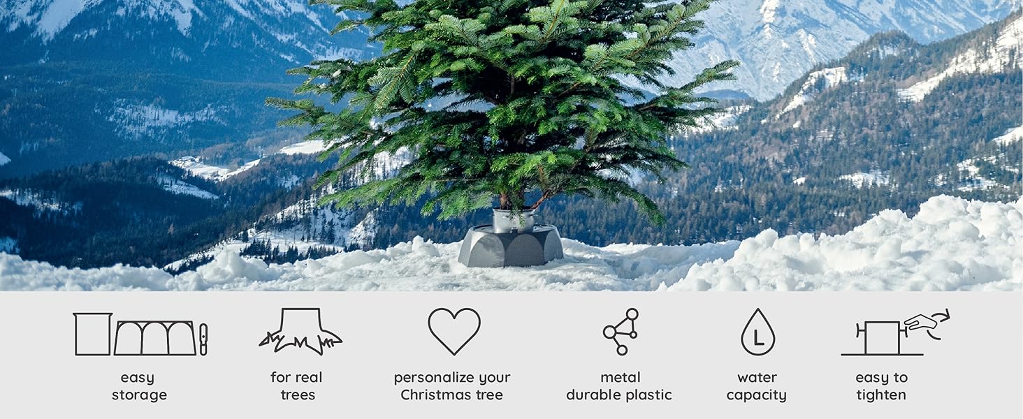 Tree Nest Christmas Tree Stand Base for Live Real Christmas Trees Up to