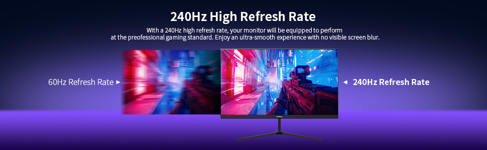 24inch Computer Monitor, FHD 1080p, 240Hz, IPS