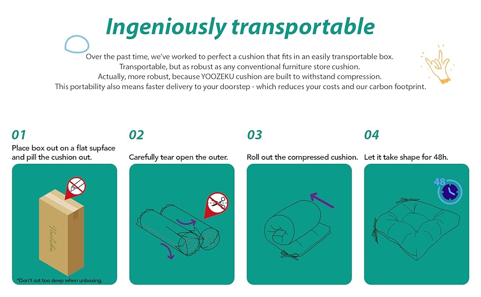 YOOZEKU Outdoor Chair Cushions 19" x 19" Patio Chair Seat