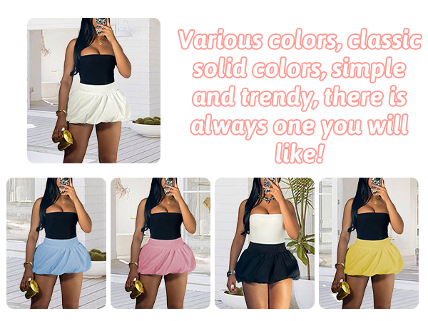 Amazon.com: Ecirod Women Y2k Bubble Mini Skirt Ruffle