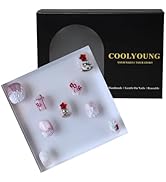 COOLYOUNG Short Press On Nails For Women, Girls Fake Nails, Gel Press On Nails,10 Pieces False Na...